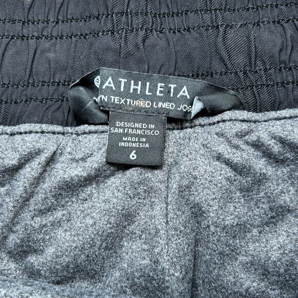 Athleta Brooklyn Textured Lined Joggers Women's 6 Black Camouflage Athleisure - Picture 6 of 11